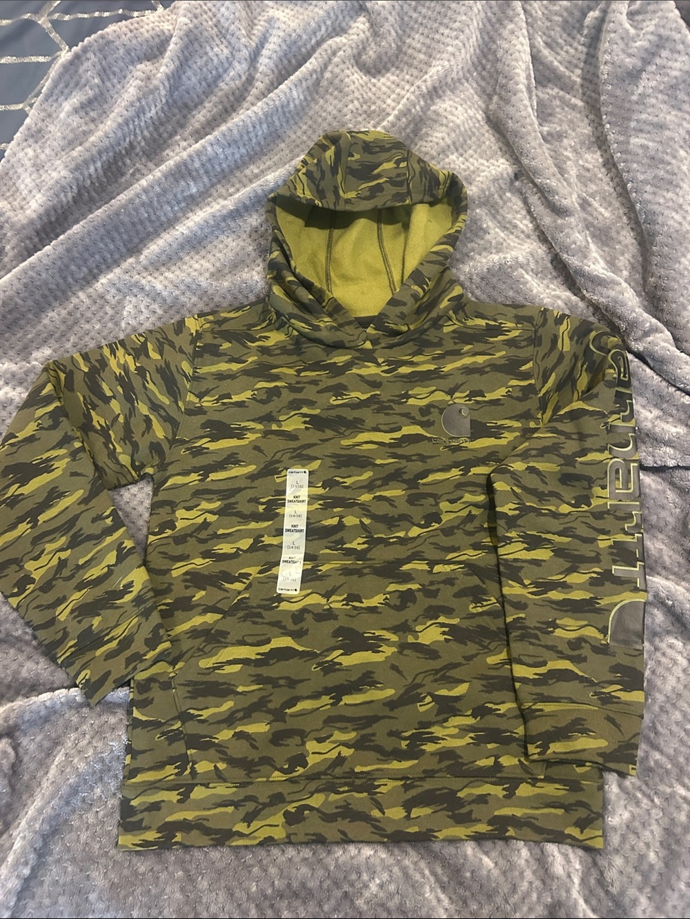 NWT Boys SzL 14-16 Carhartt Camo Hoodie